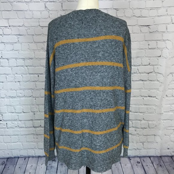 American Eagle Gray Gold Striped Jegging Fit Top - Picture 4 of 5